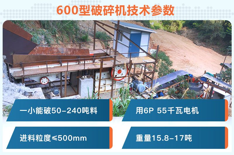 600型破碎機一小時能破多少料？用多少千瓦電機？