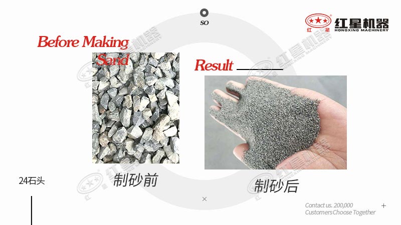 24石頭做機(jī)制砂原料，一立方米出多少機(jī)制砂
